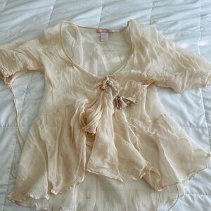 Rebecca Taylor delicate silk top with flowers